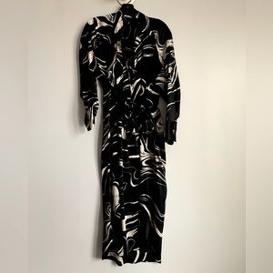 Zara Black & Cream Swirl Dress